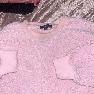 Cropped pink sweater, like new